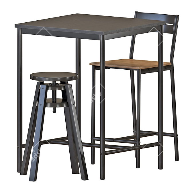 Sleek SANDSBERG Bar Furniture Set 3D model image 1