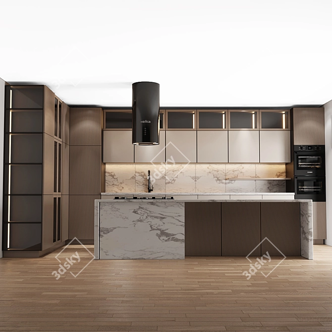 Modern Island Kitchen: Stylish & Versatile 3D model image 5