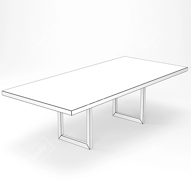 Modern Pearl Dining Table Set 3D model image 6