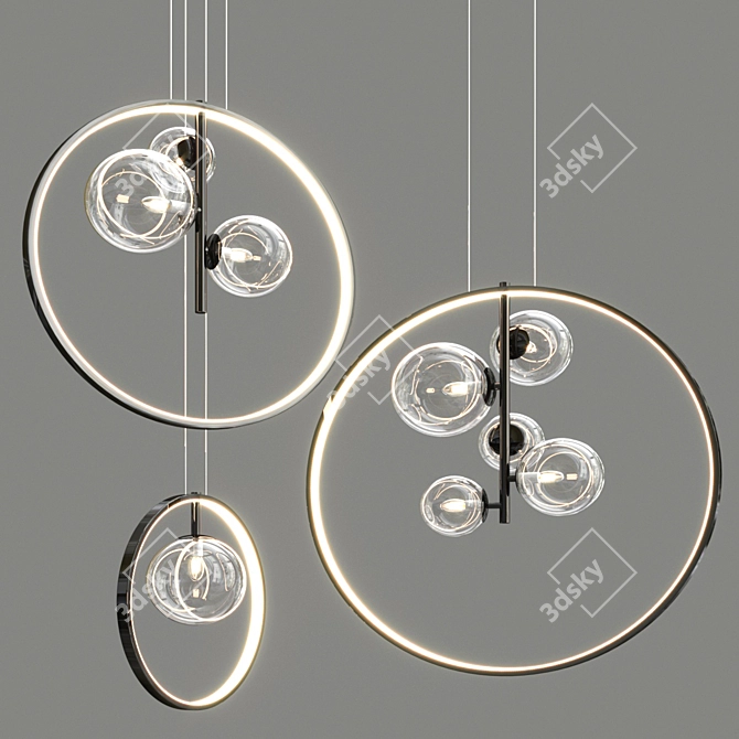 Elegant Contemporary Chandelier 3D model image 1