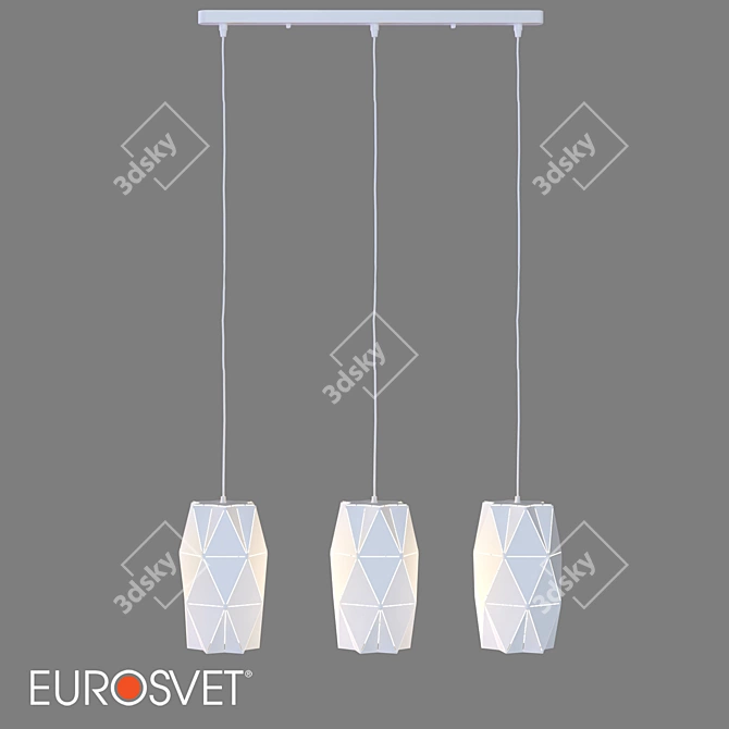 Reprise Pendant Light: Eurosvet 50145/3 - Black & White Metallic 3D model image 3