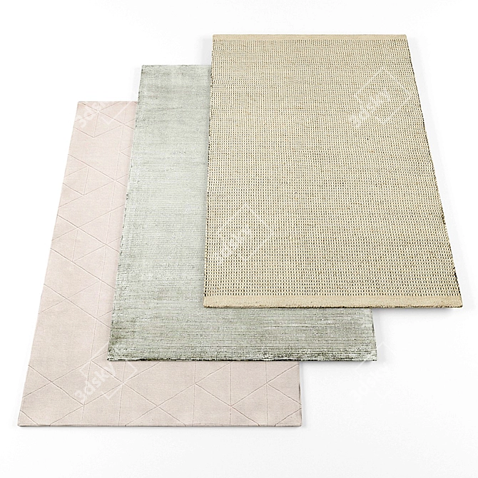 Random Set of 5 Rugs with Textures- 1282 3D model image 1