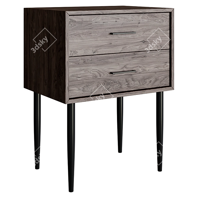 Sleek Storage Side Table 3D model image 2