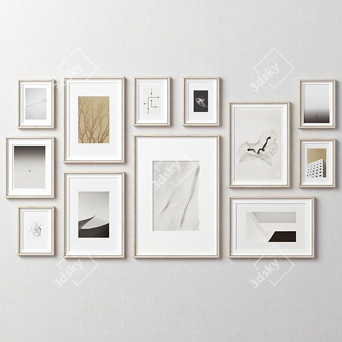 12-Piece Picture Frames Set 3D model image 3