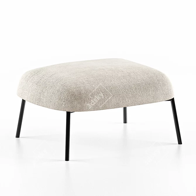  Cozy Upholstered Low Stool 3D model image 3