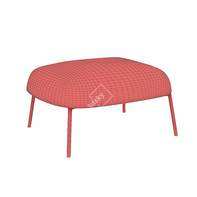  Cozy Upholstered Low Stool 3D model image 6