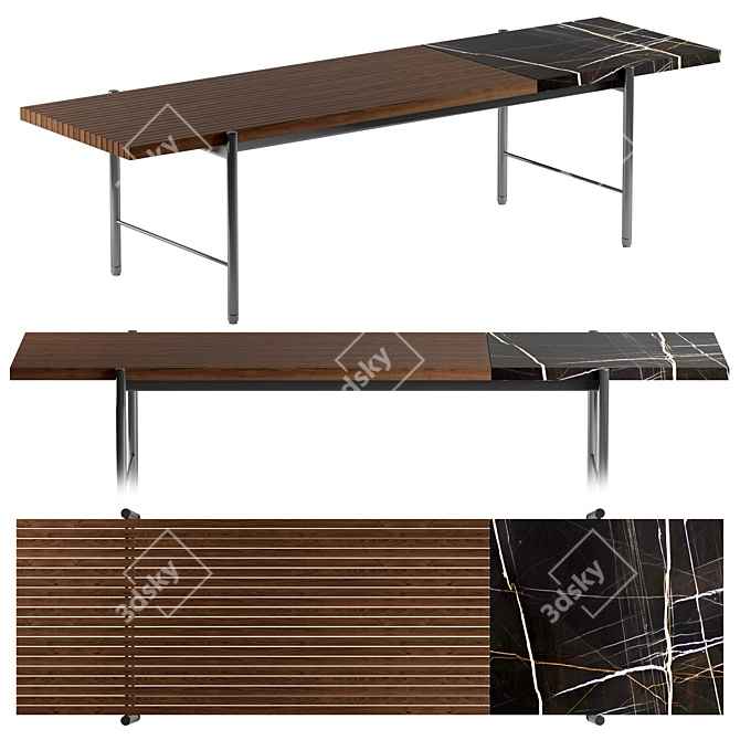 Sleek Minotti Superquadra Table 3D model image 1