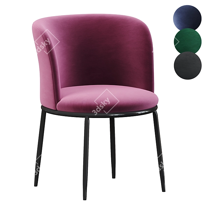 Elegant Filmore Dining Chair 3D model image 1