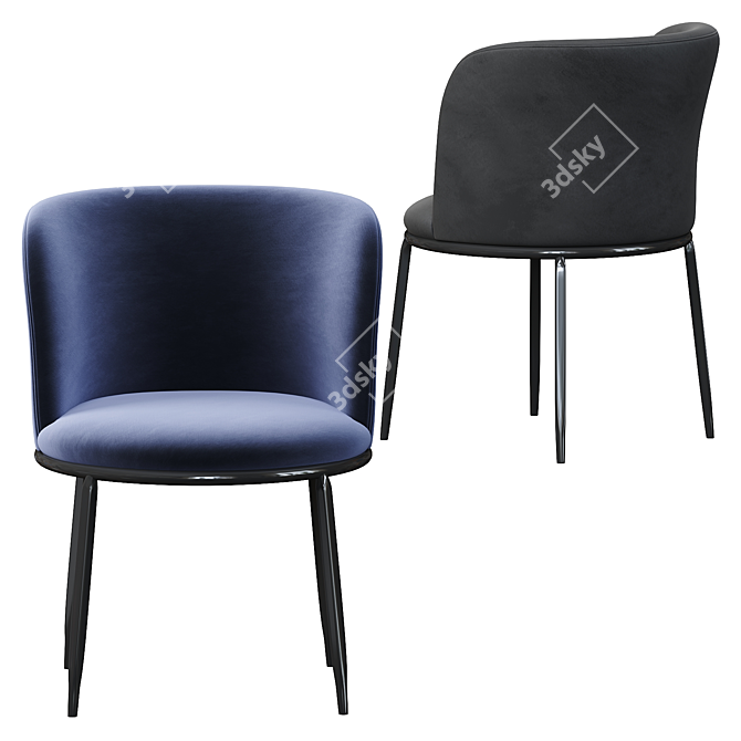 Elegant Filmore Dining Chair 3D model image 3