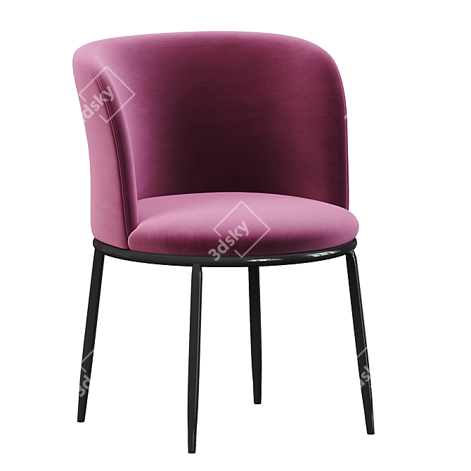 Elegant Filmore Dining Chair 3D model image 4