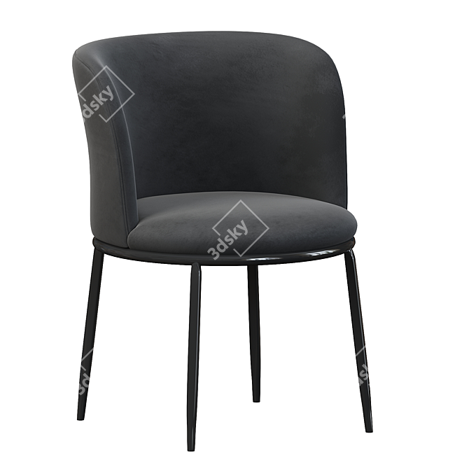 Elegant Filmore Dining Chair 3D model image 6