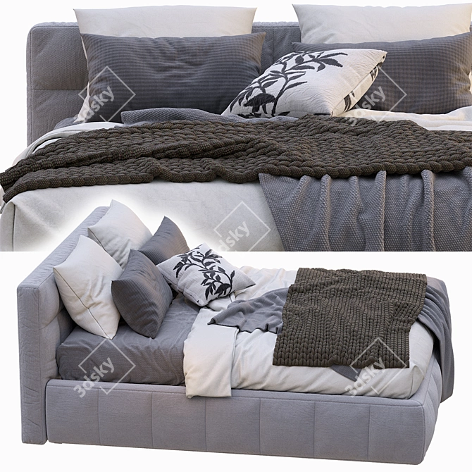 Lecomfort Gaucho Bed: Luxurious Comfort in a Sleek Design 3D model image 3