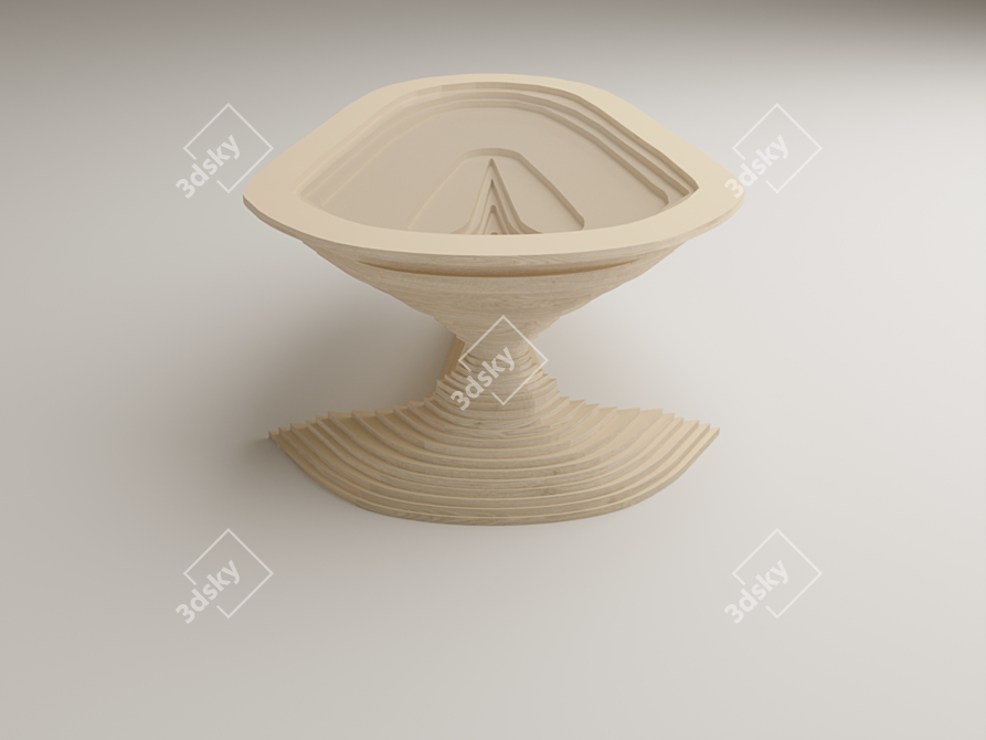 Nature-inspired Wooden Table 3D model image 3