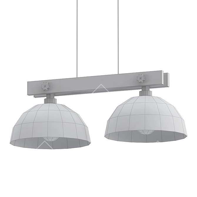 Modern Brushed Silver Pendant 3D model image 2