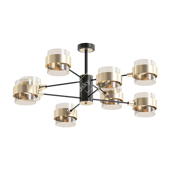 Industrial Loft Ceiling Chandelier 3D model image 1