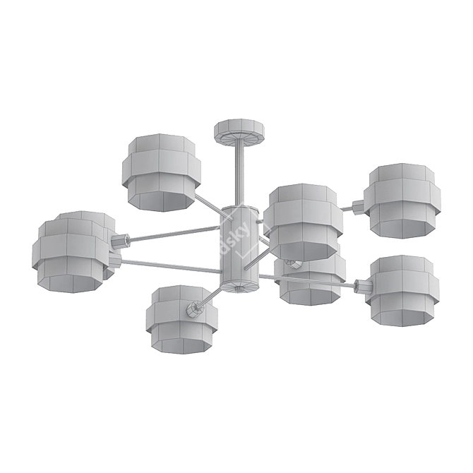 Industrial Loft Ceiling Chandelier 3D model image 2