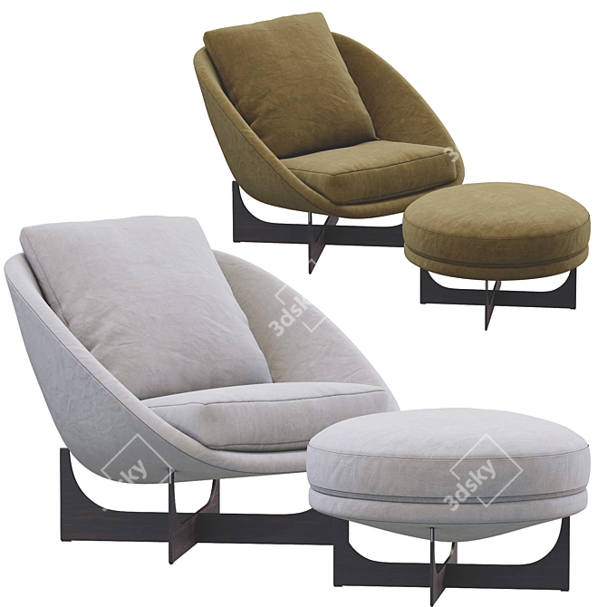 Sleek Lido Chair by Minotti 3D model image 2