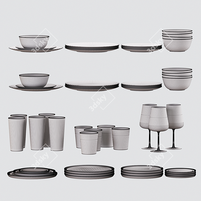 Essential Cookware Set for Organized Kitchen 3D model image 5