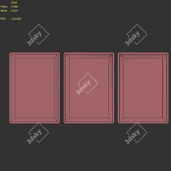 Modern Picture Frame Set with House and Coffee Posters 3D model image 7