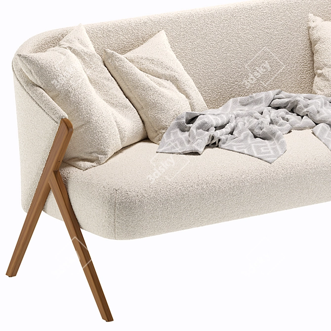 Zara Home Boucle Upholstered Sofa 3D model image 3