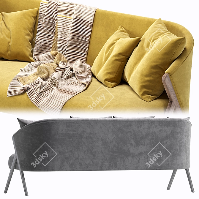 Zara Home Boucle Upholstered Sofa 3D model image 6