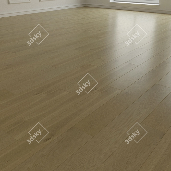 Premium Oak Laminate Flooring 3D model image 2