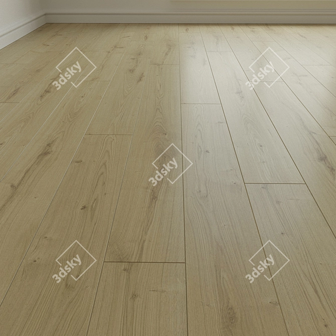 Sleek Oak Laminate Flooring 3D model image 1