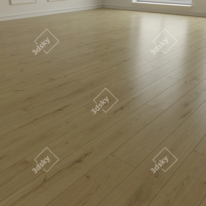 Sleek Oak Laminate Flooring 3D model image 2