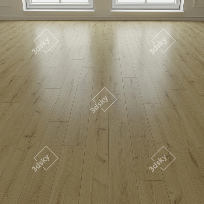 Sleek Oak Laminate Flooring 3D model image 3
