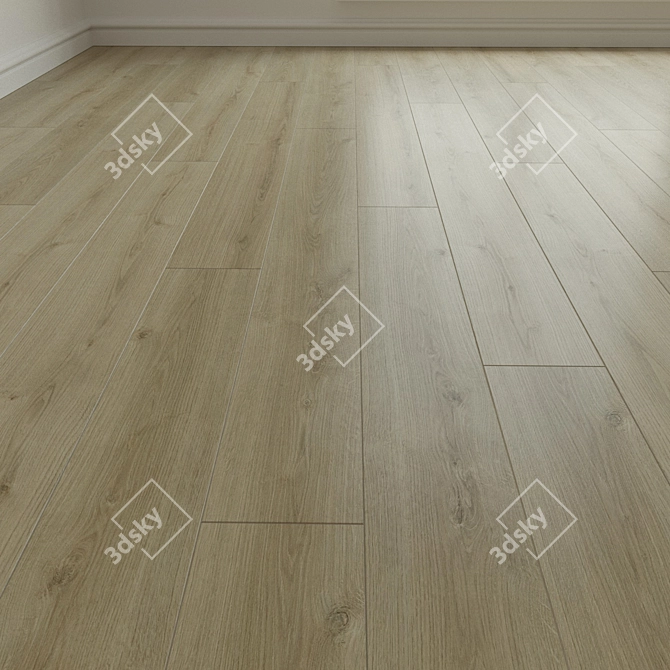 Trendy Oak Laminate Board 3D model image 1