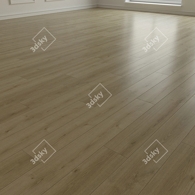 Trendy Oak Laminate Board 3D model image 2