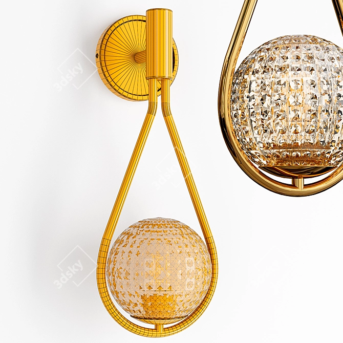 Luxury Wall Hoop Light 3D model image 2