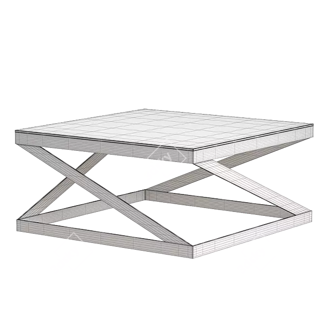 Modern Glass Top LOFT Table 3D model image 2