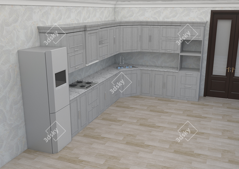  Stylish Kitchen Furnishings 3D model image 2