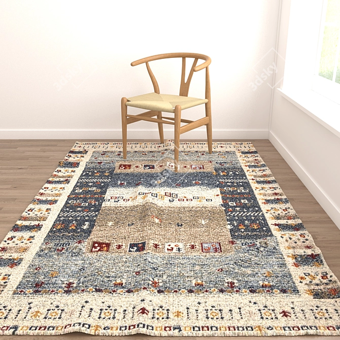 Versatile Rug Set with 6 Unique Designs 3D model image 3