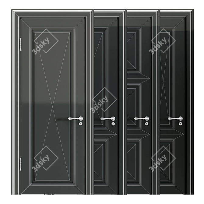 Elegant Classic Interior Doors 3D model image 3