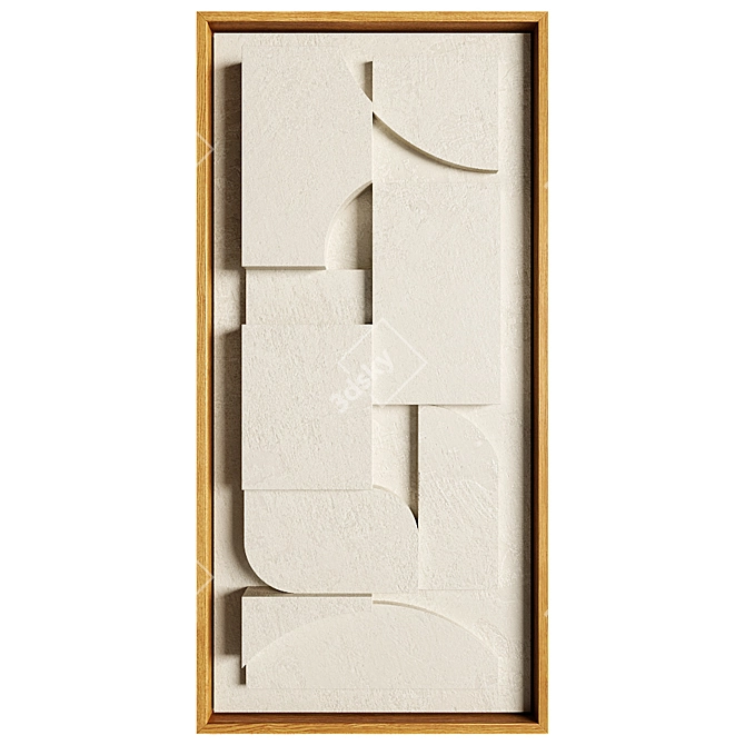 Abstract 3D Wall Art in Plaster 3D model image 2