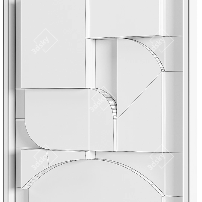 Abstract 3D Wall Art in Plaster 3D model image 4