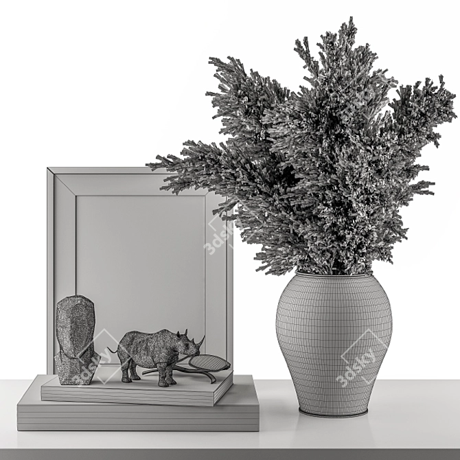 Elegant Dried Plant Decor Set 3D model image 4