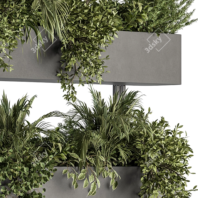 Green Oasis Box Stand - Indoor Plant Set 3D model image 3