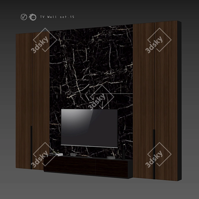 Modern TV Wall Mount Set 3D model image 4