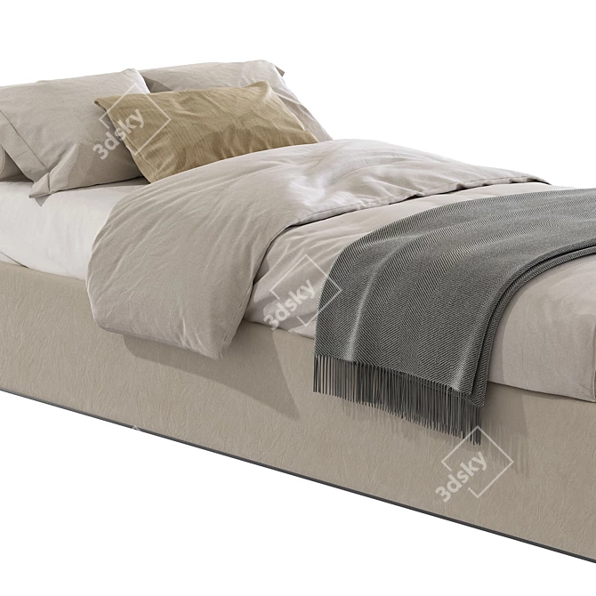 Modern Bed in Two Stylish Colours 3D model image 3