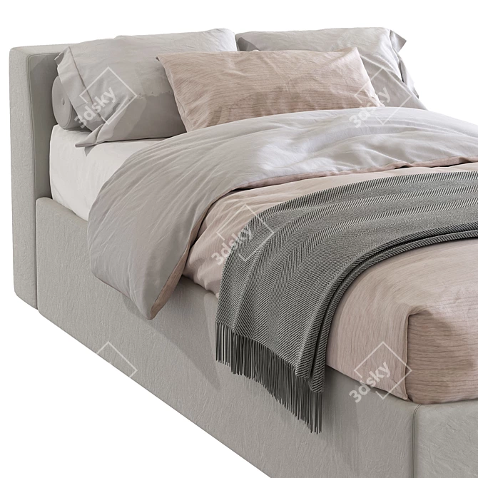 Modern Bed in Two Stylish Colours 3D model image 4