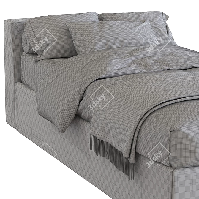 Modern Bed in Two Stylish Colours 3D model image 5