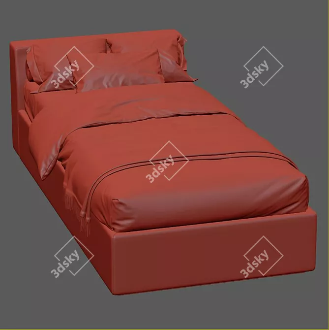 Modern Bed in Two Stylish Colours 3D model image 7