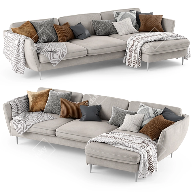 Cozy Teddy Sofa 3D model image 1