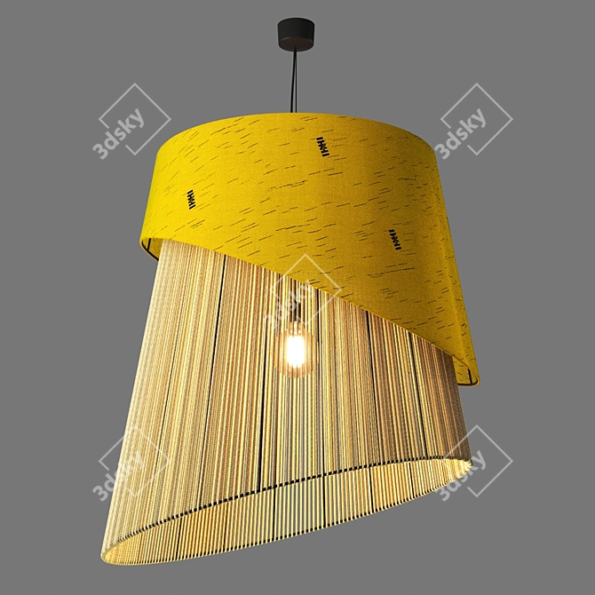 African-inspired String Pendant 3D model image 1