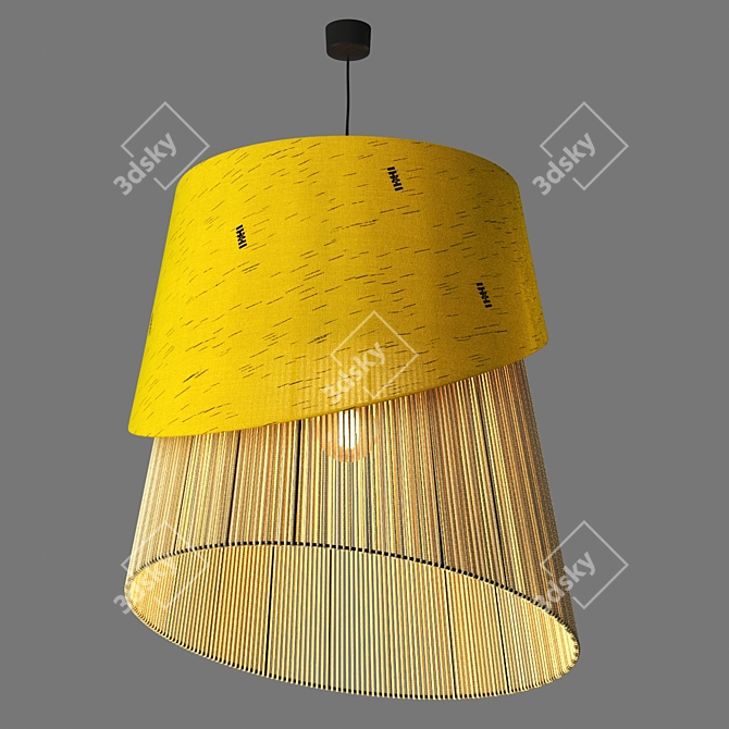 African-inspired String Pendant 3D model image 3