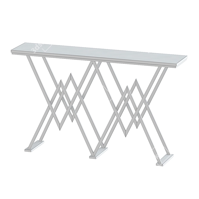 Sleek Black Narrow Console Table 3D model image 2