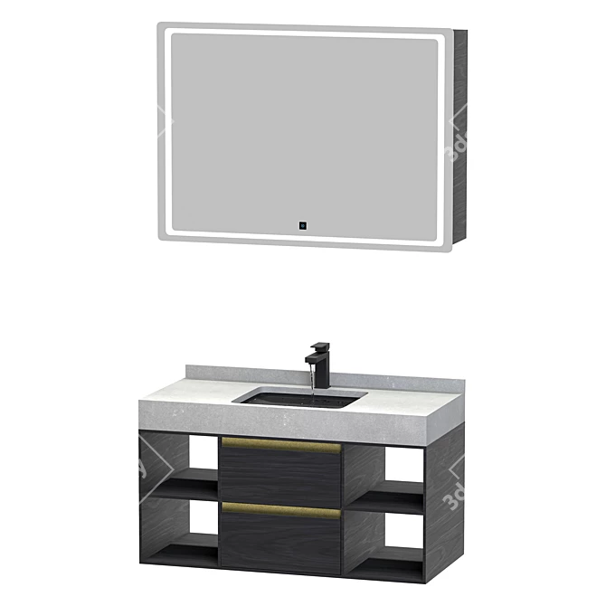 Modern Luxe Bathroom Vanity Set 3D model image 2